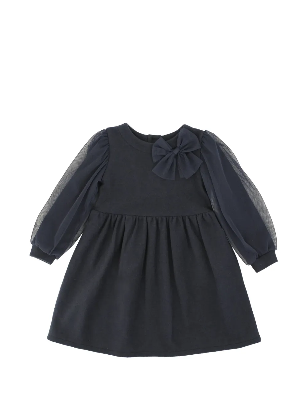 MAGIL bow-detail tulle-sleeve dress - Blu