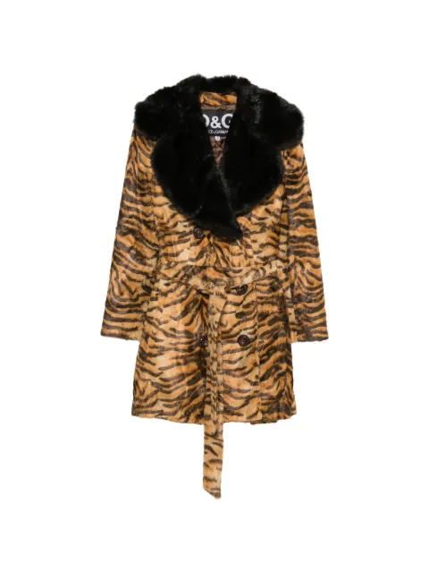 Dolce & Gabbana Pre-Owned 2000s tiger-print belted coat