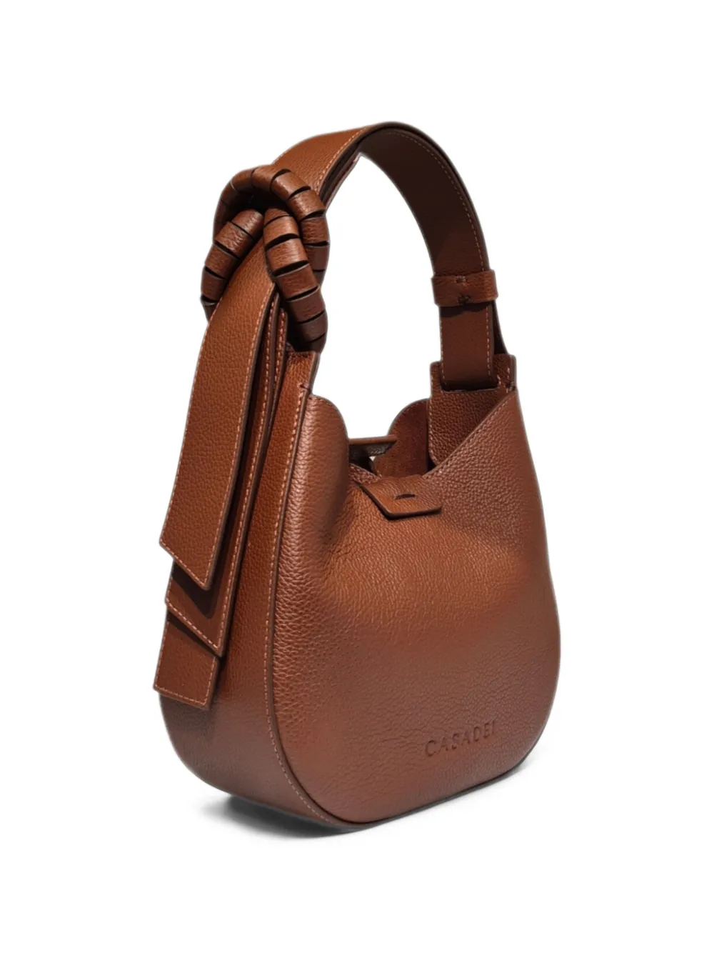 Casadei Vandome geknoopte mini-tas met logo-patch Bruin