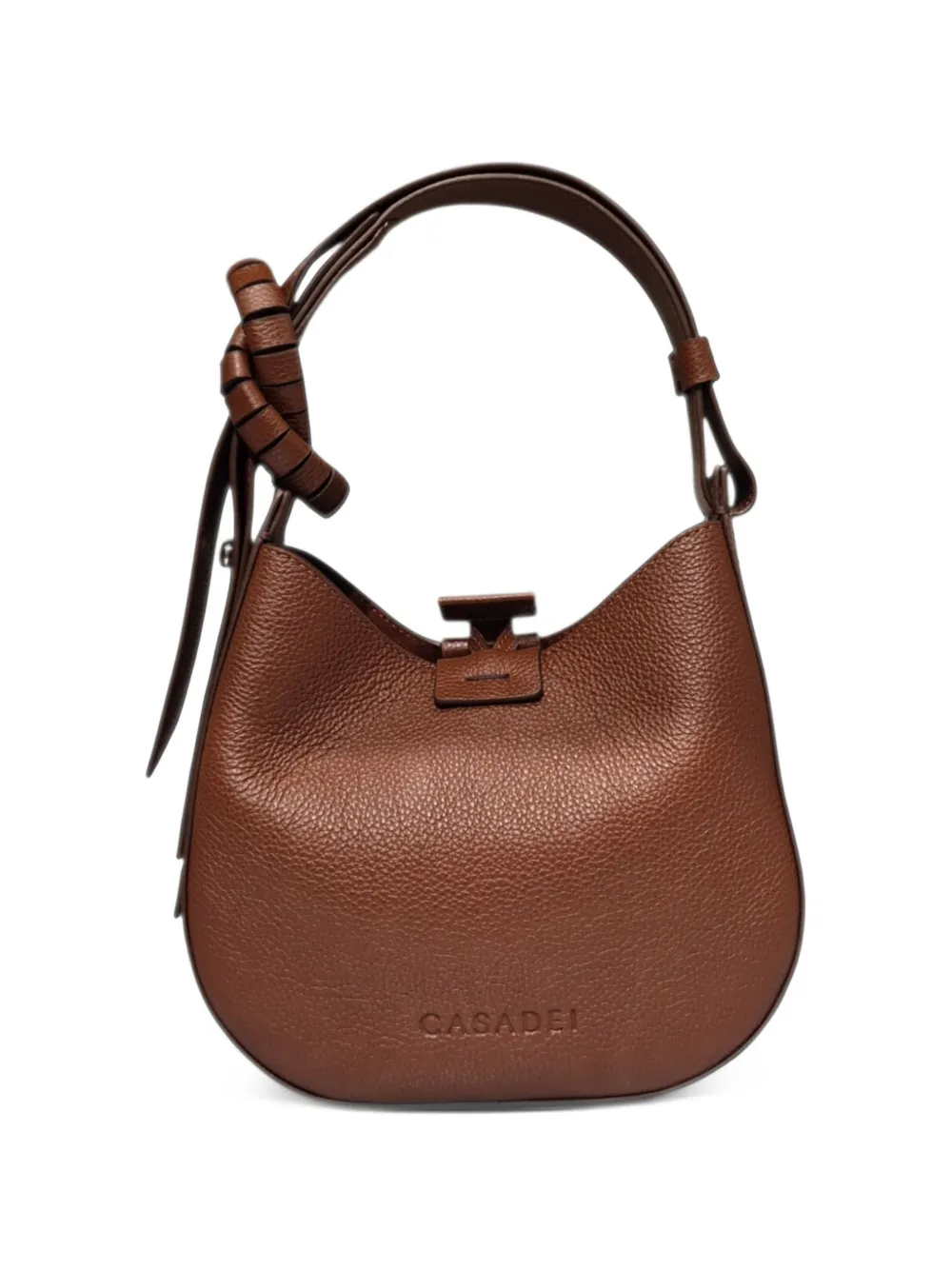 Casadei Vandome geknoopte mini-tas met logo-patch Bruin