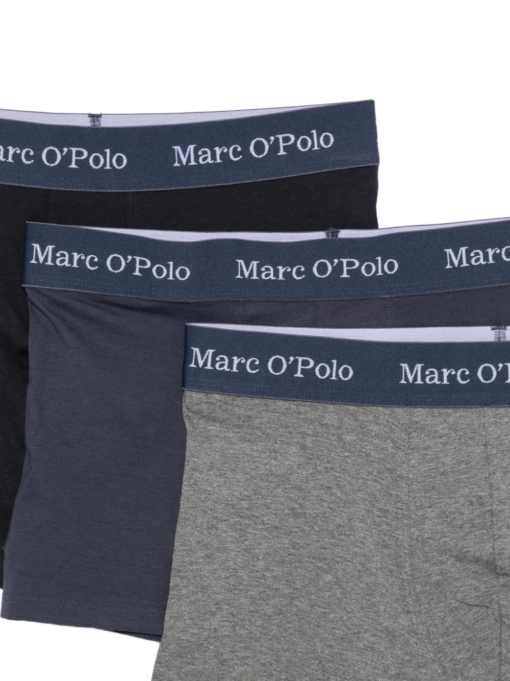 Marc O'Polo Drie boxershorts met logoband Zwart