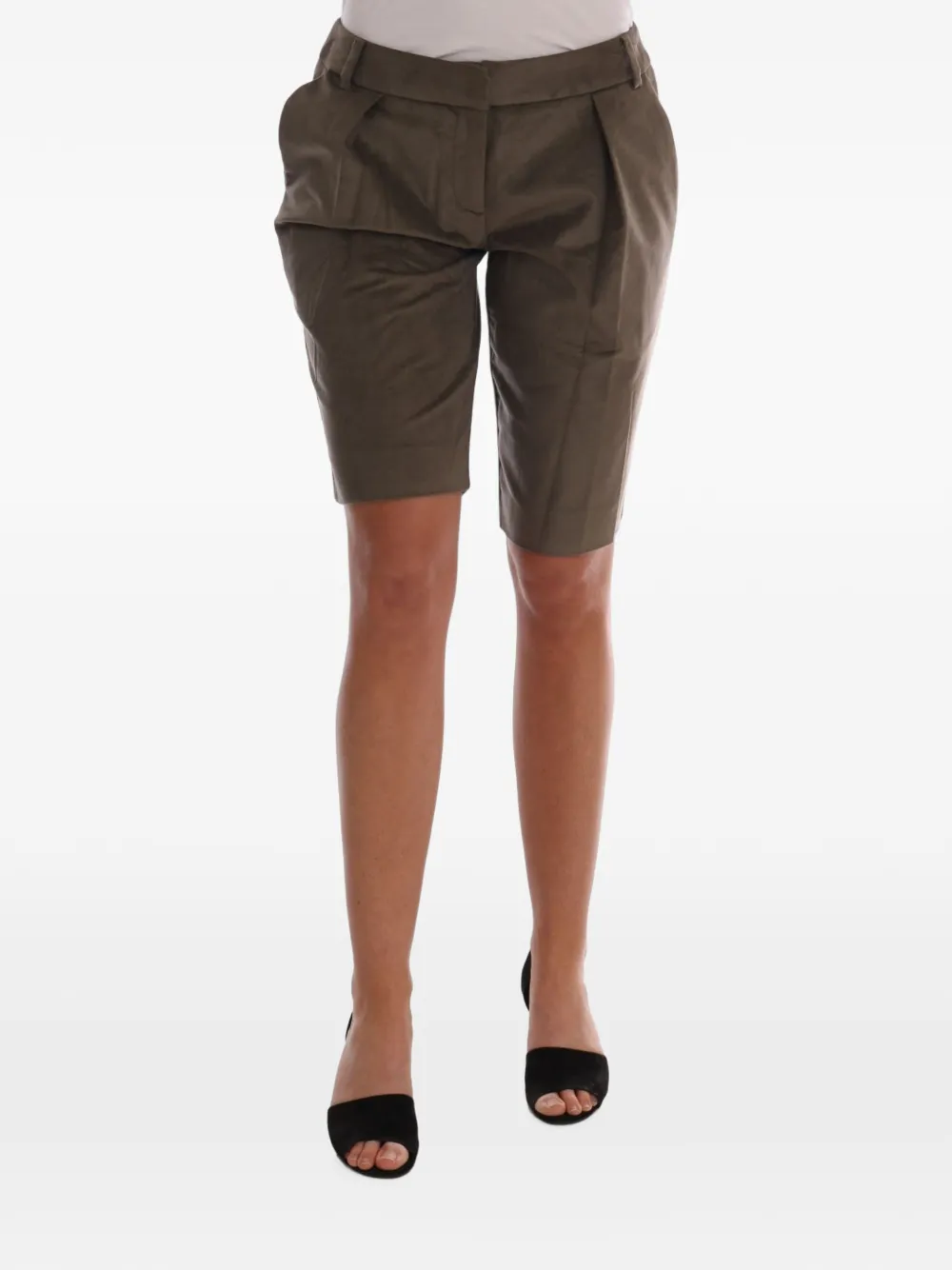 Ermanno Scervino velvet pleated shorts - Verde