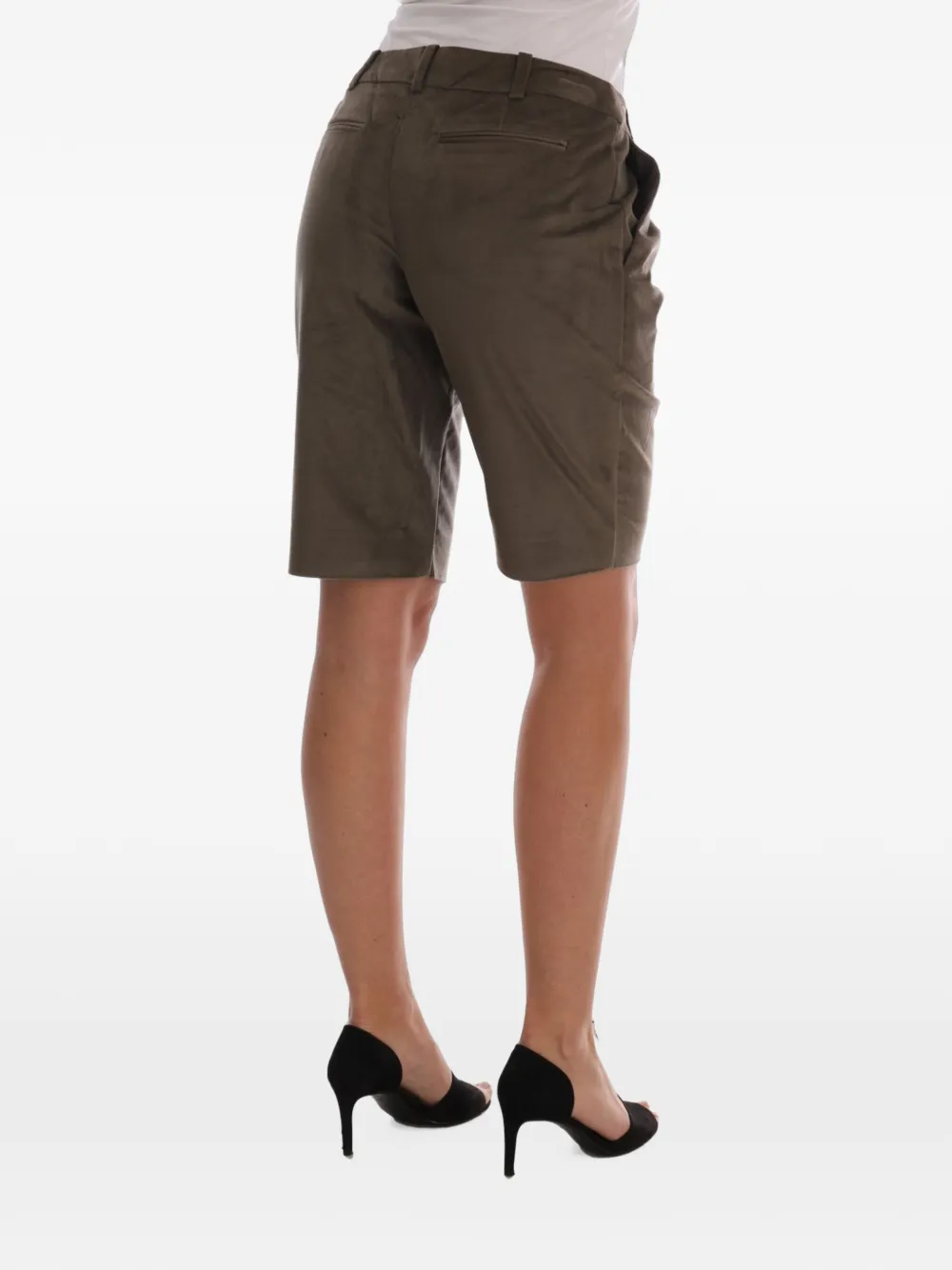 Ermanno Scervino Fluwelen geplooide shorts Groen