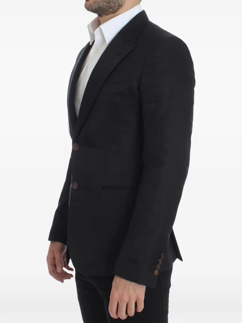 Dolce & Gabbana notch-lapel slim-fit blazer Zwart