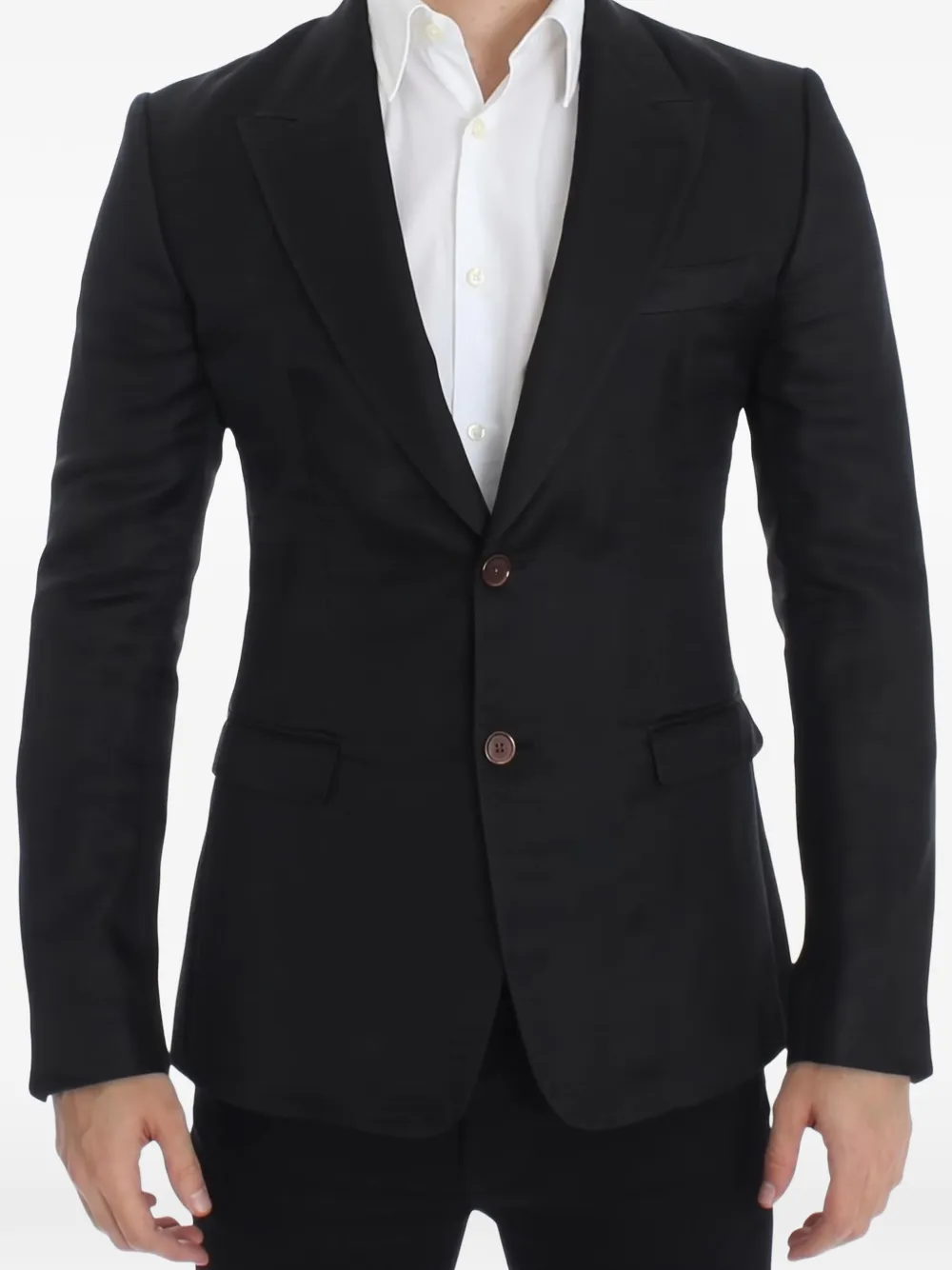 Dolce & Gabbana notch-lapel slim-fit blazer Zwart