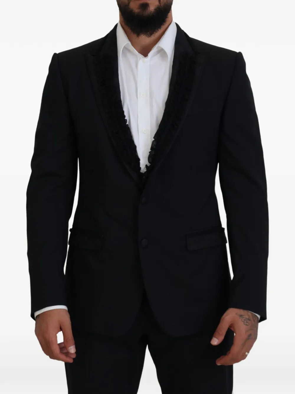 Dolce & Gabbana Martini ruffle-detail suit - Nero