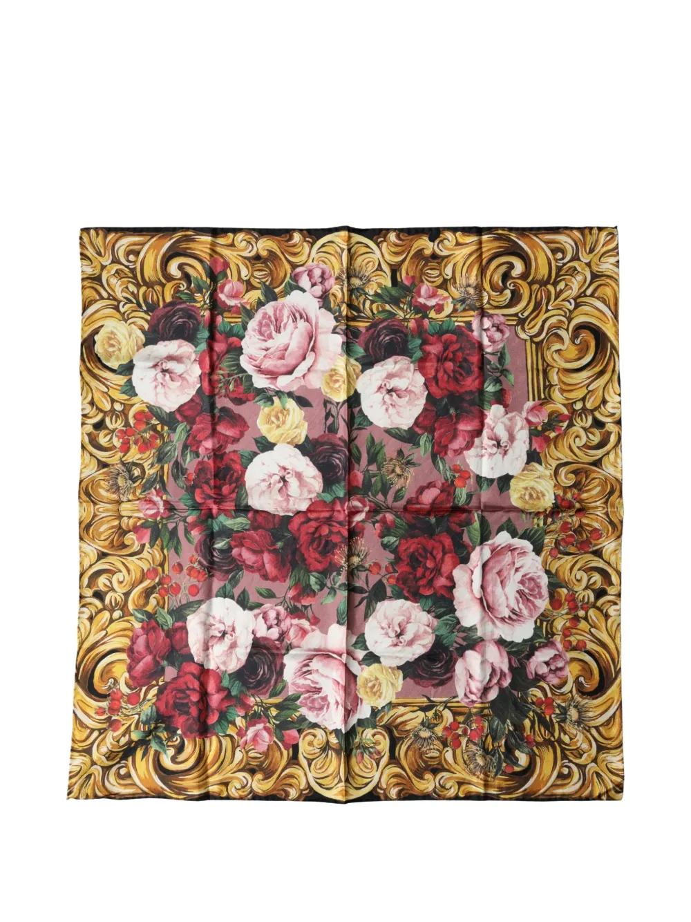 Dolce & Gabbana floral-print silk scarf - Rosso
