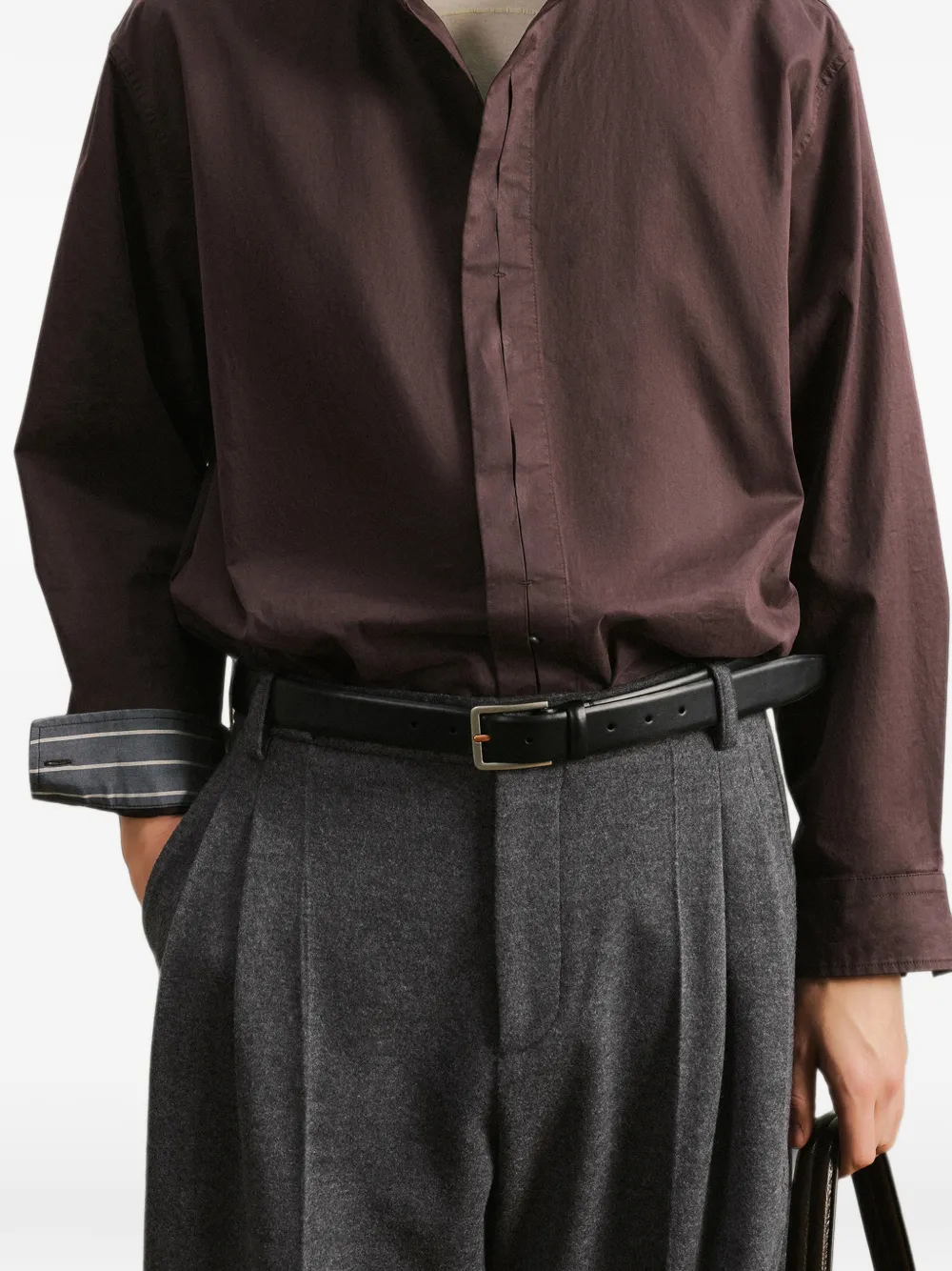 CROQUIS Broek met geplooid detail Grijs