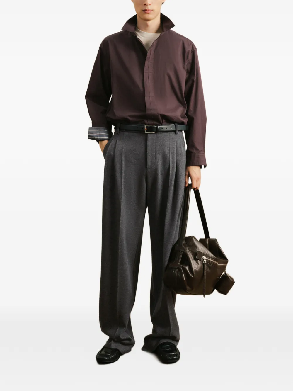 CROQUIS pleat-detail trousers - Grigio