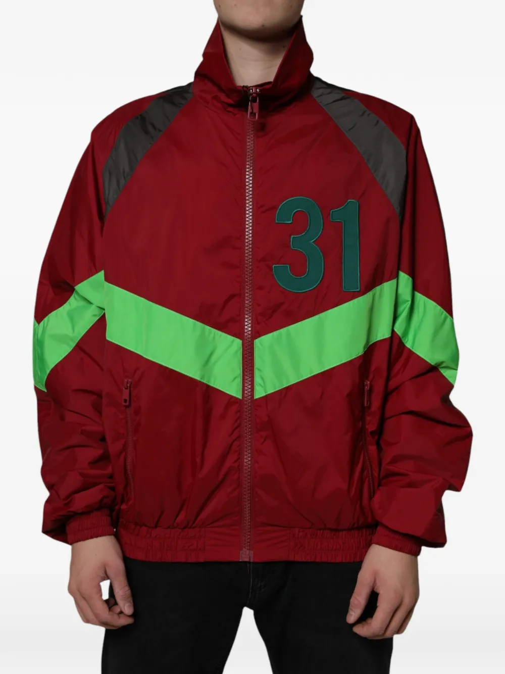 Dolce & Gabbana chevron-detail zip-up jacket - Rouge Dolce & Gabbana chevron-detail zip-up jacket - Rouge