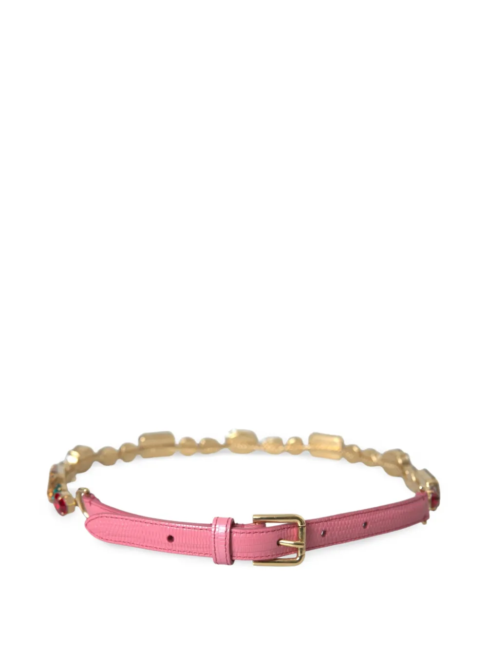 Dolce & Gabbana crystal-embellished leather belt - Rosa