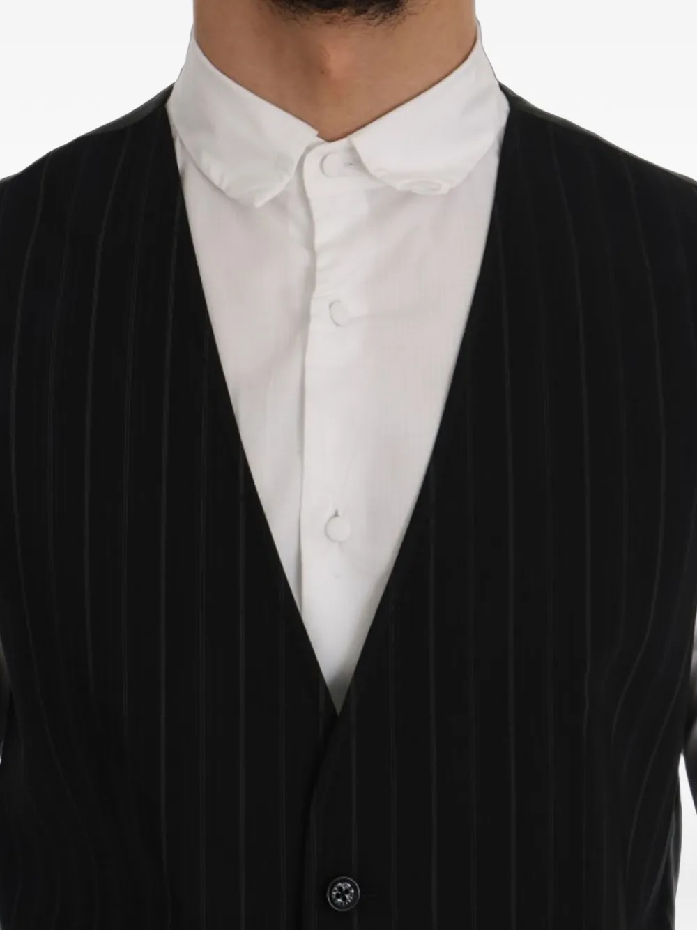 Dolce & Gabbana pinstripe-pattern waistcoat Zwart