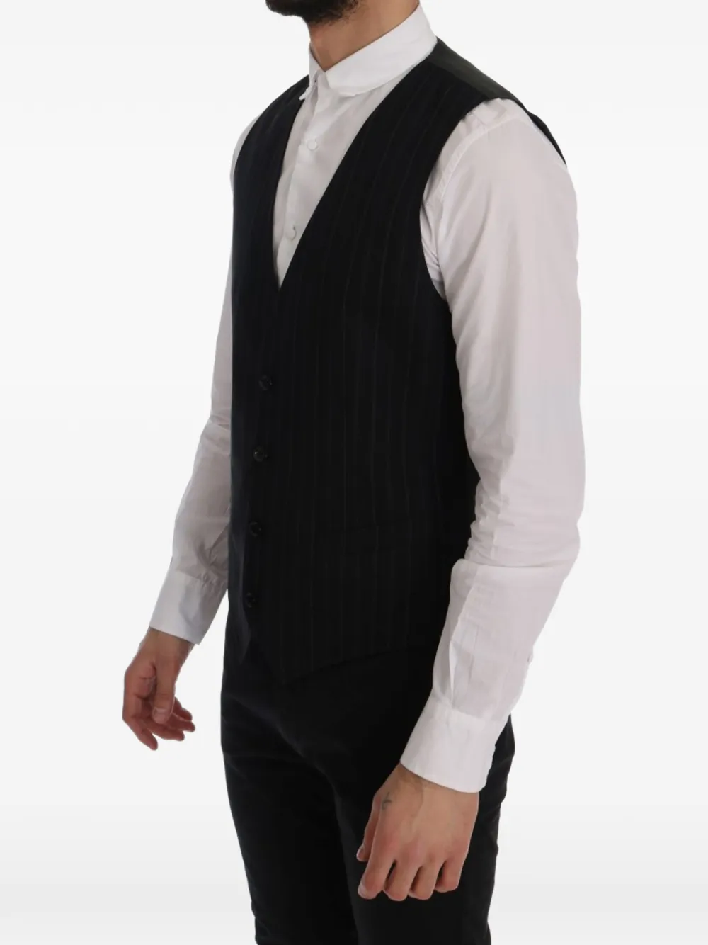 Dolce & Gabbana pinstripe-pattern waistcoat Zwart