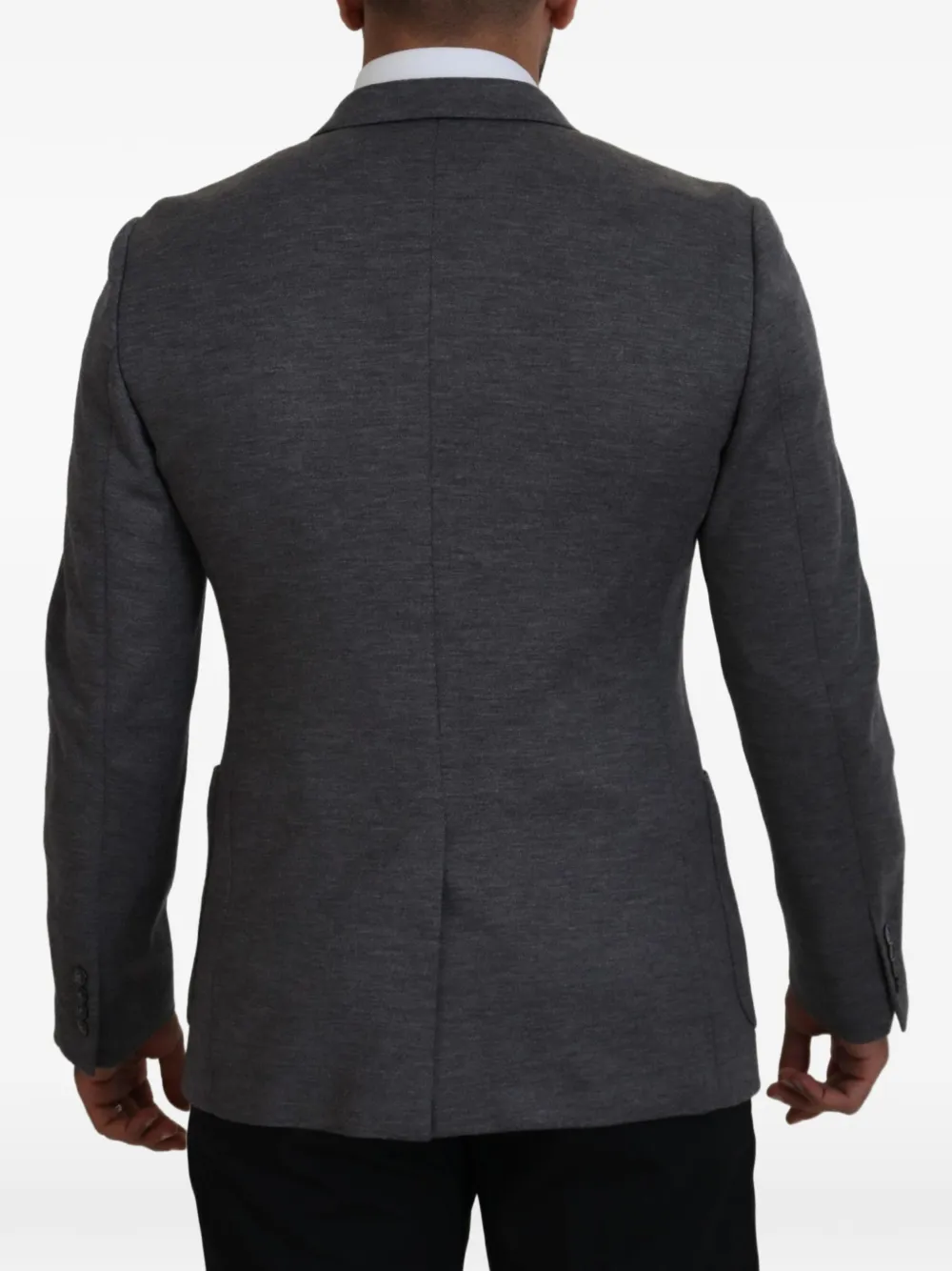 Dolce & Gabbana Wollen blazer met geborduurd logo Grijs