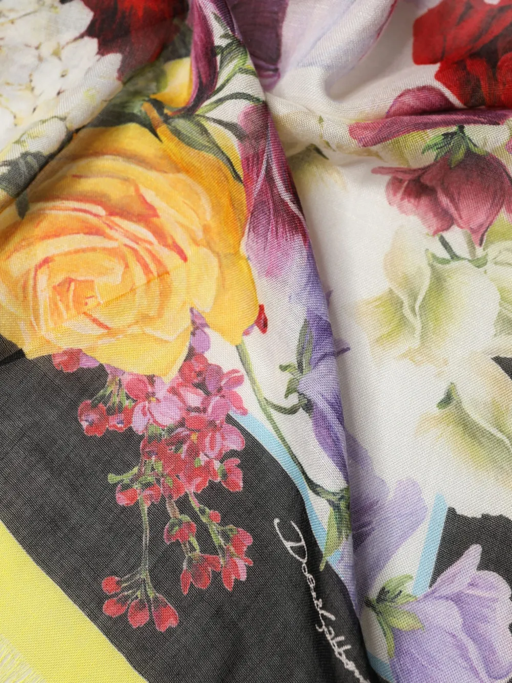 Dolce & Gabbana Sjaal met bloemenprint Zwart