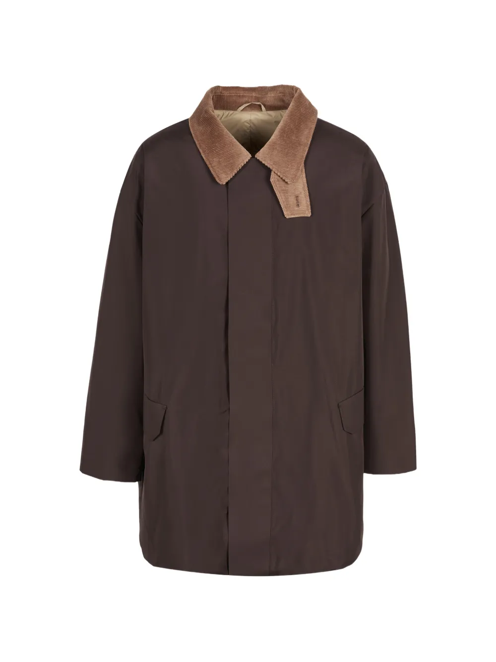 CROQUIS corduroy-collar coat - Brown