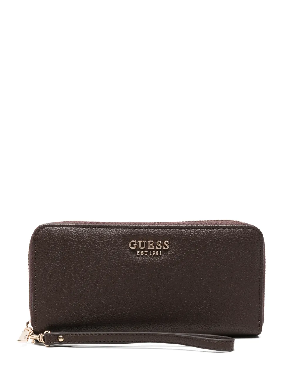 GUESS USA logo-plaque pebbled wallet - Braun
