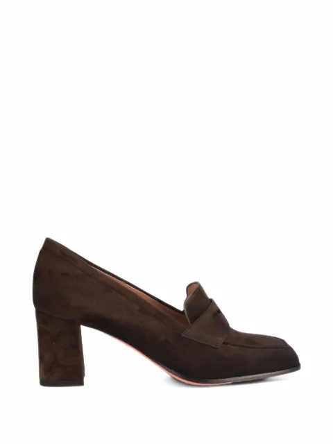 Santoni suede heeled pumps