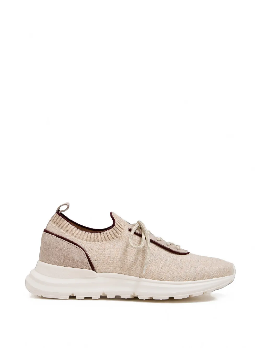 Eleventy knit leather-trim sneakers