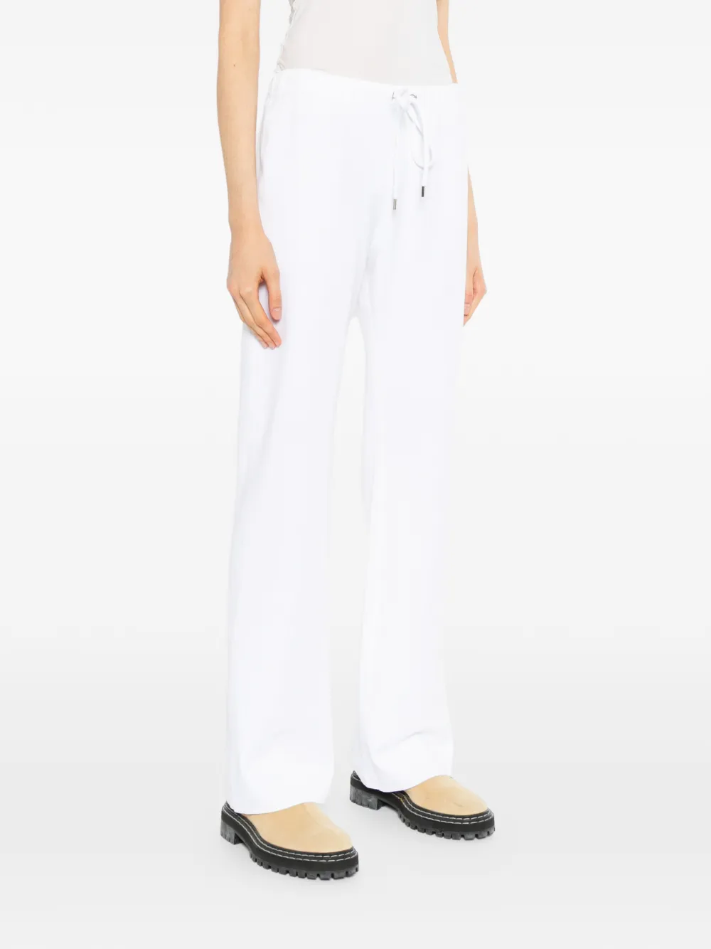 James Perse Italian-knit wide-leg track pants Wit