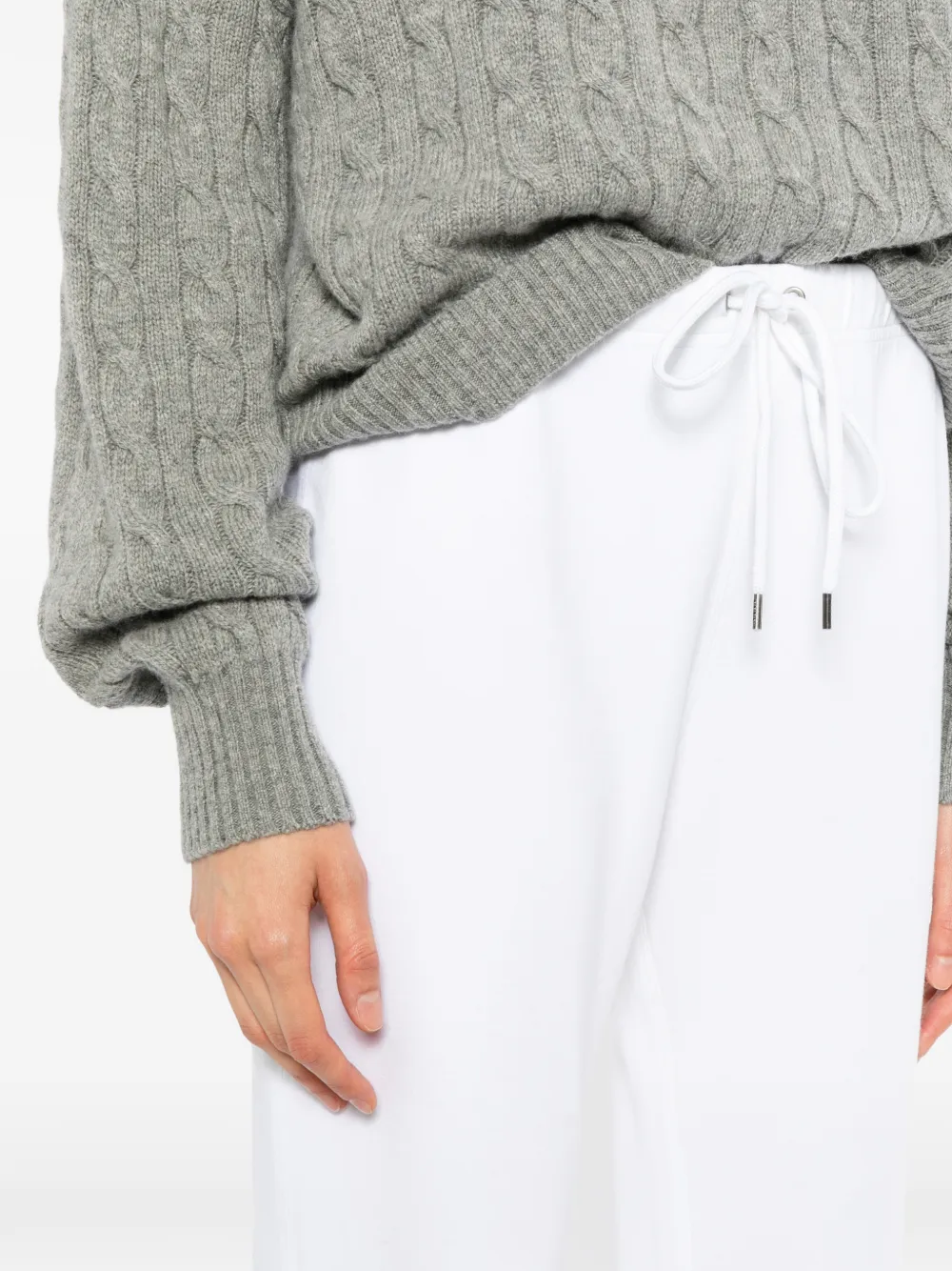 James Perse Italian-knit wide-leg track pants Wit