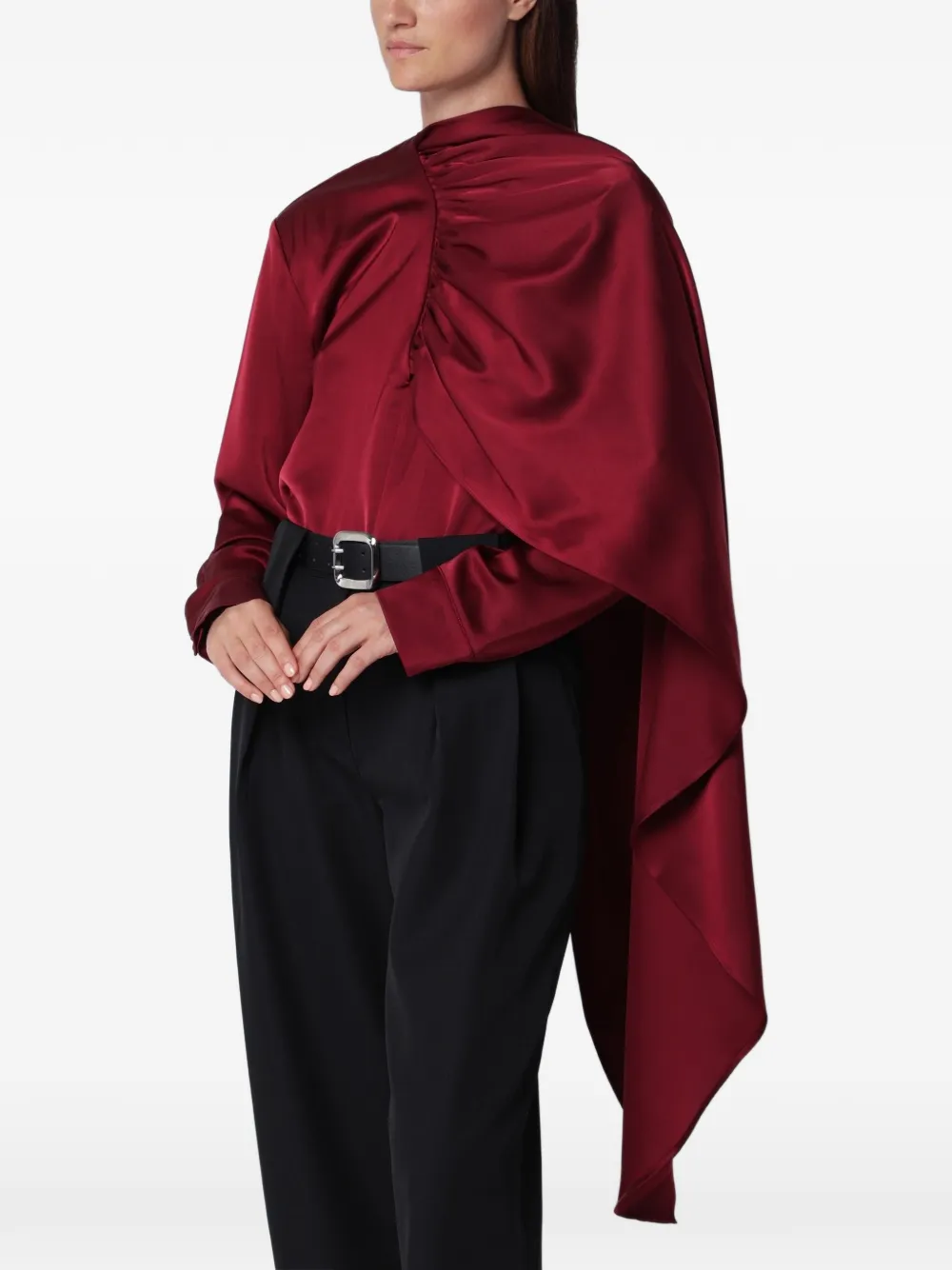 SOURCE UNKNOWN Koa draped blouse - Rosso
