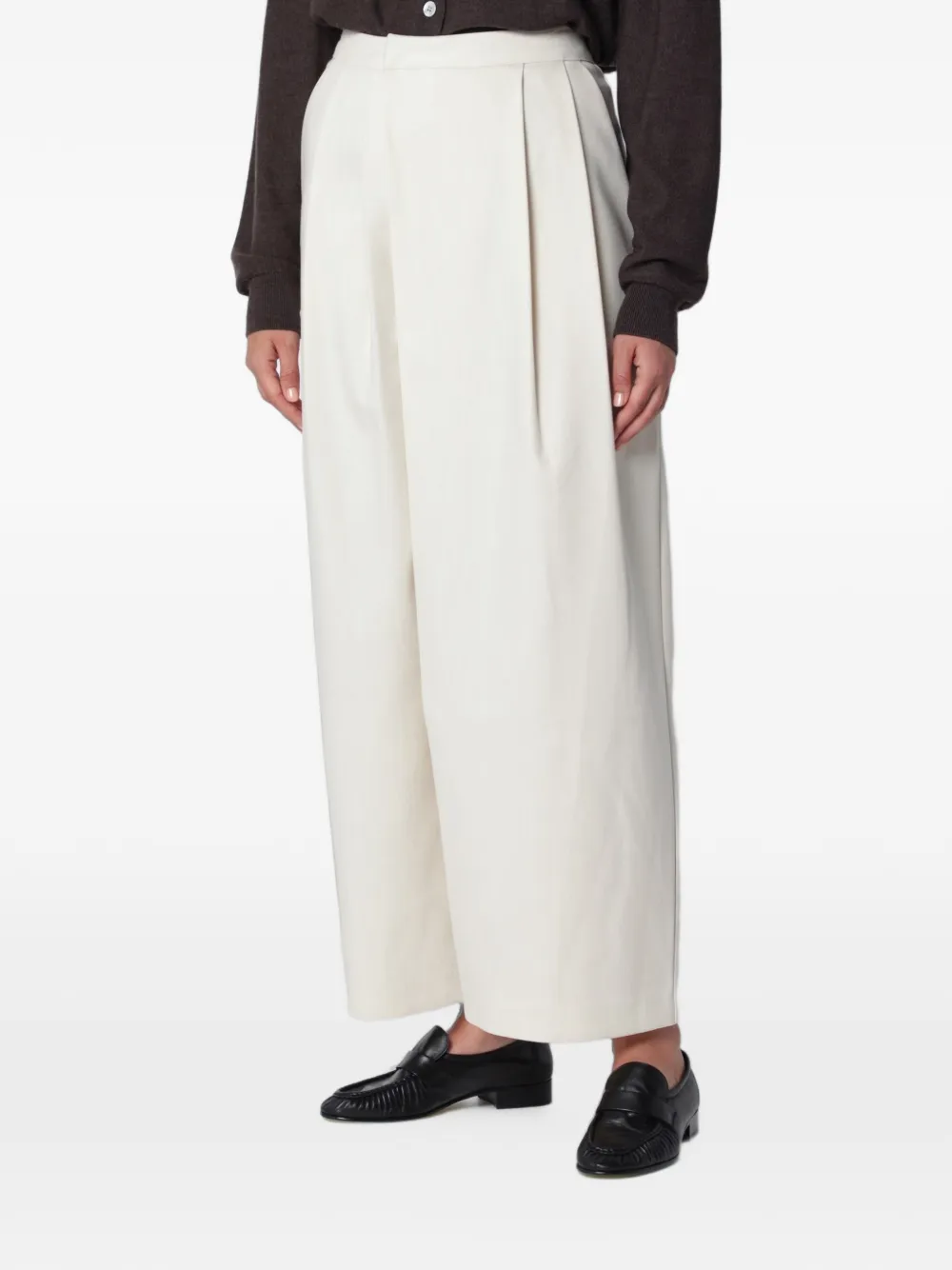 SOURCE UNKNOWN Leiko high-waist plooibroek Wit