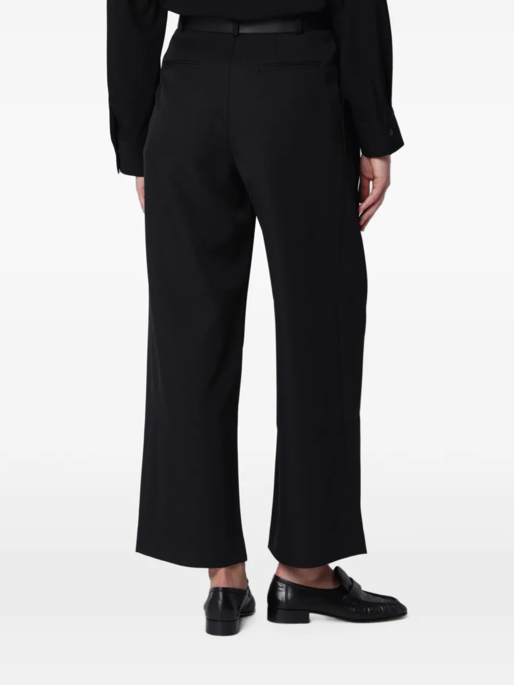 SOURCE UNKNOWN Matteo high-waist broek met riem Zwart