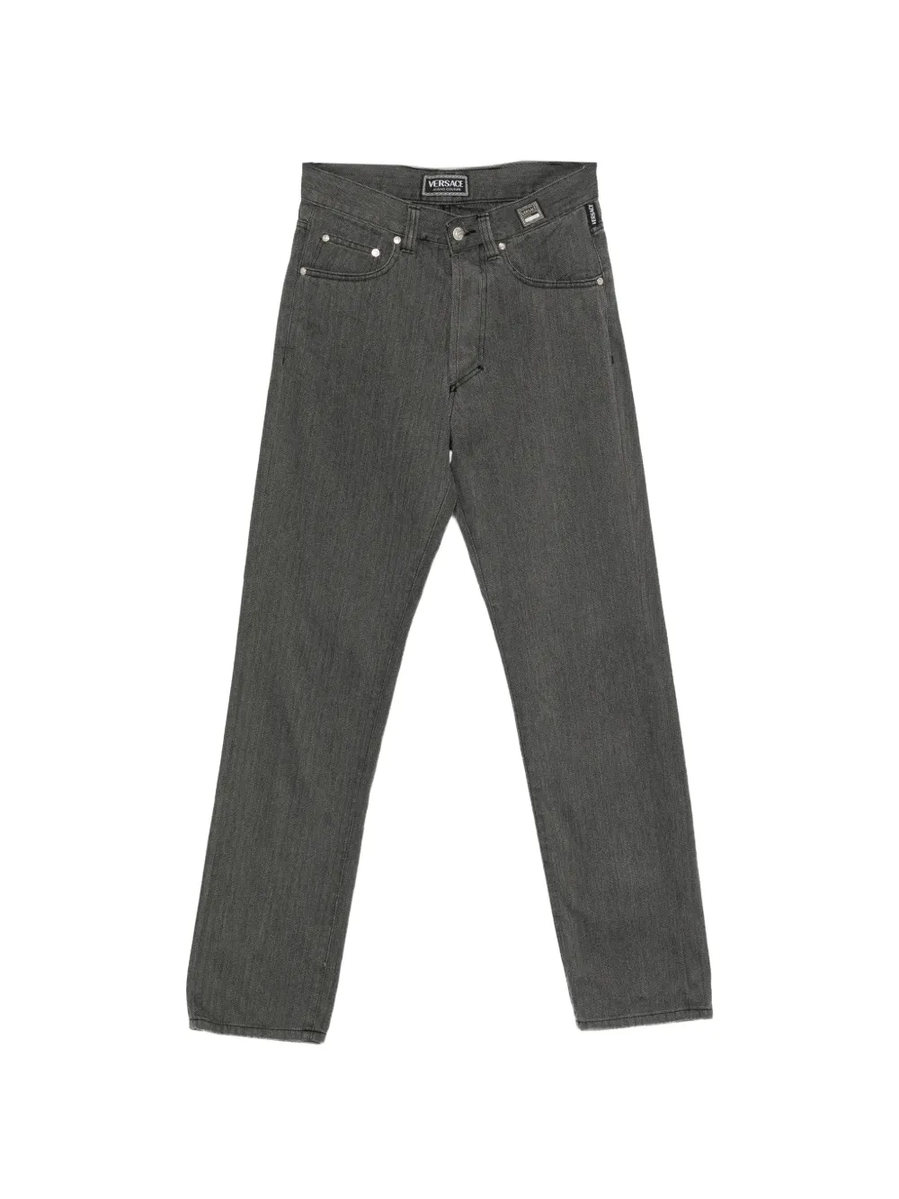 Versace Pre-Owned 2000s herringbone jeans - Grey