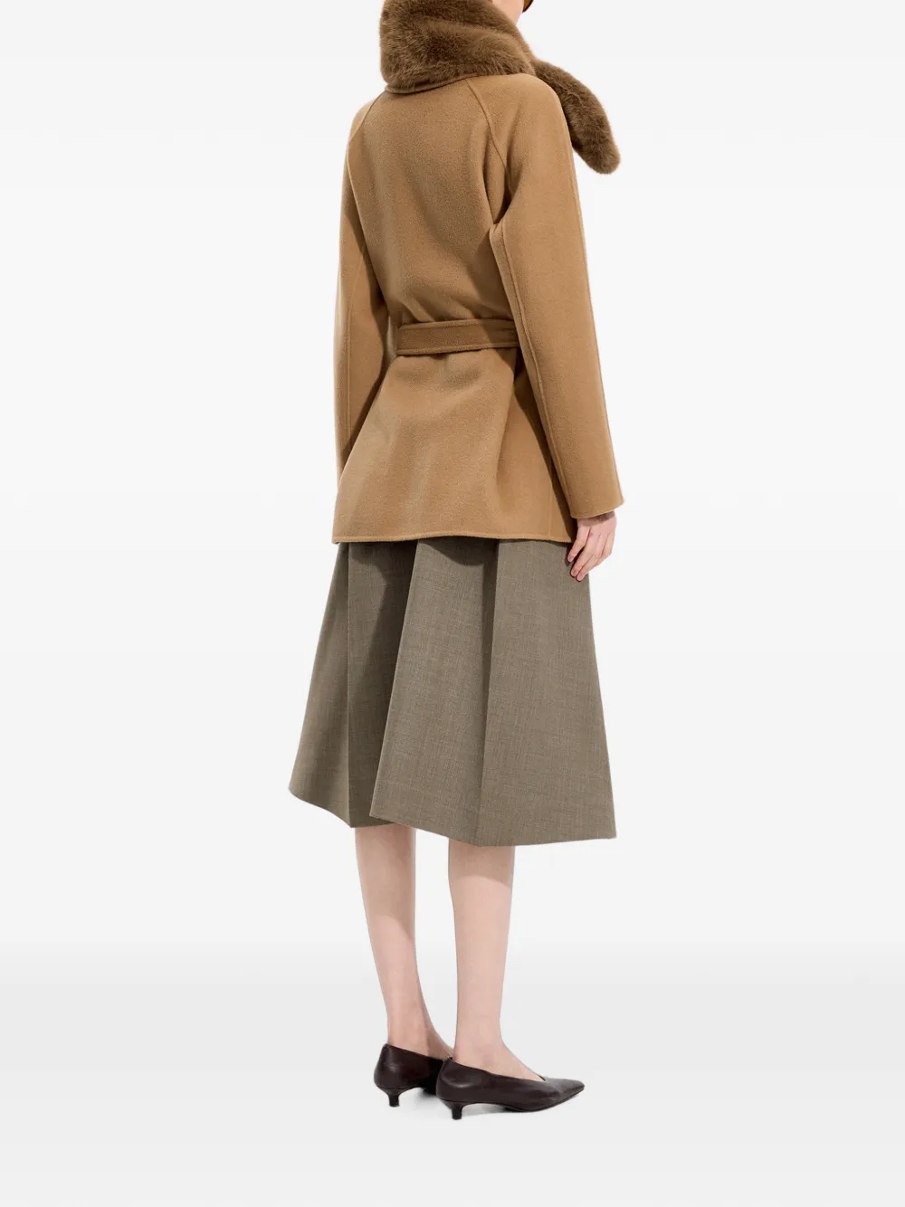JNBY Jas met sjaalkraag en ceintuur Beige