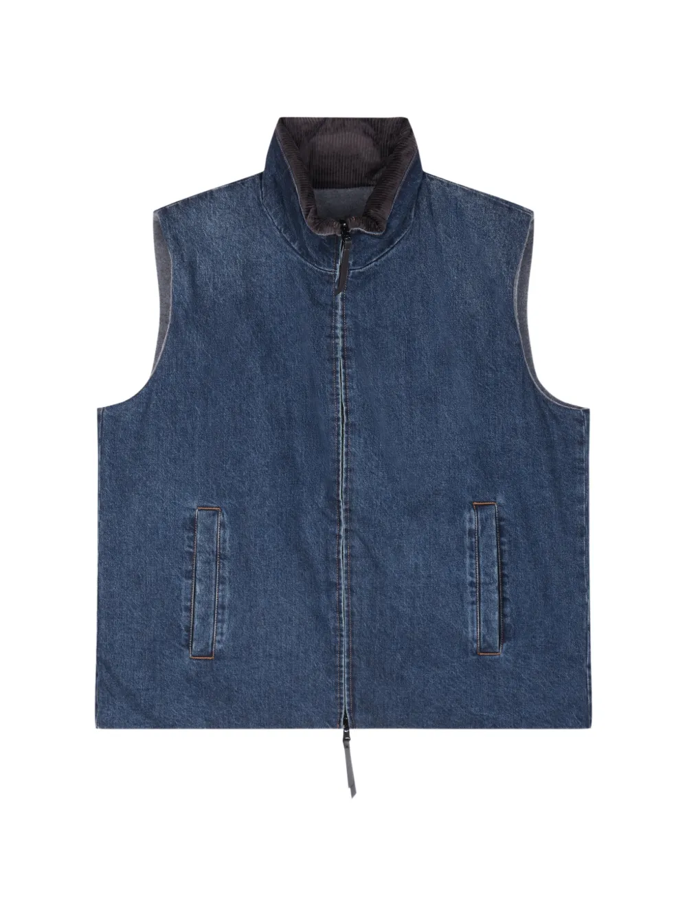 JNBY doudoune sans manches en denim à effet délavé - Bleu JNBY doudoune sans manches en denim à effet délavé - Bleu