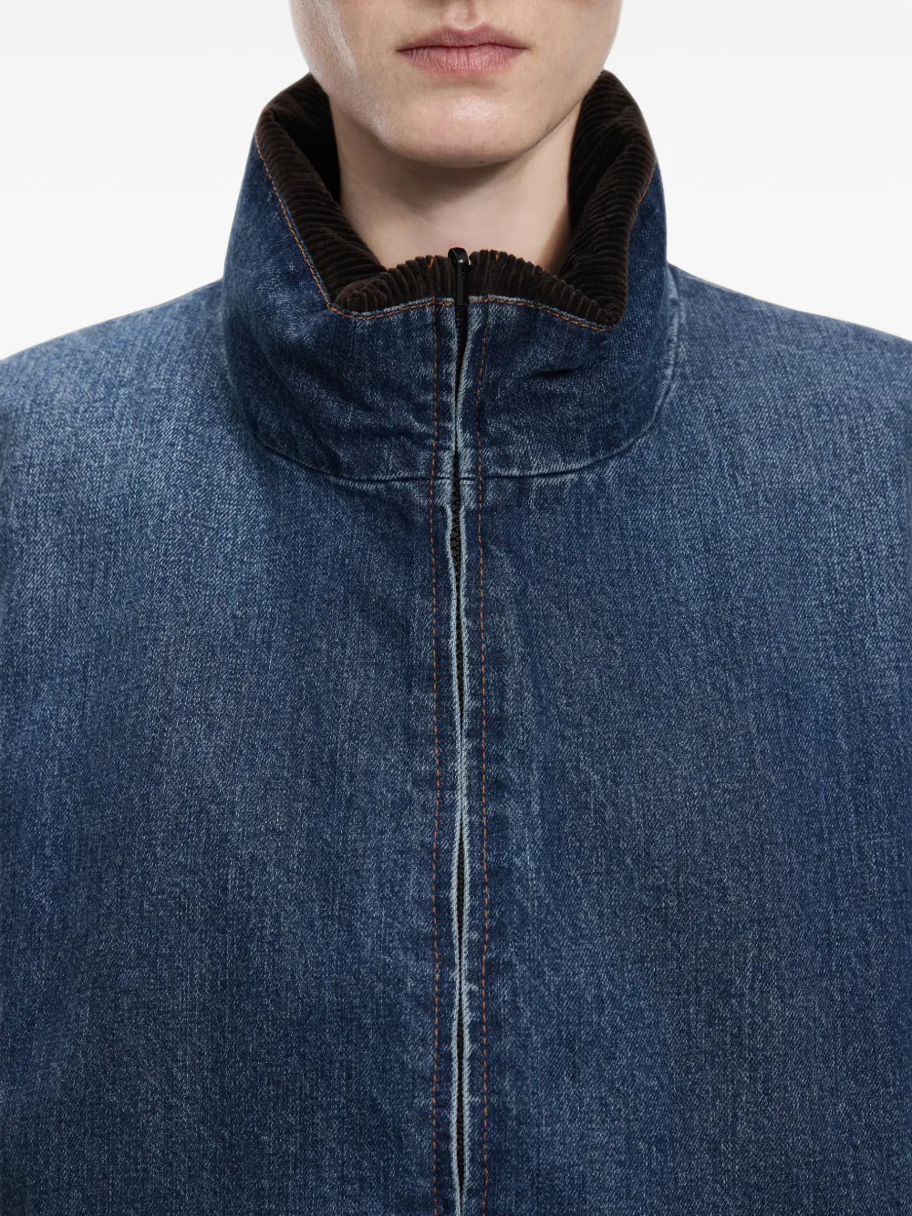 JNBY Gewatteerde denim bodywarmer met wassing Blauw