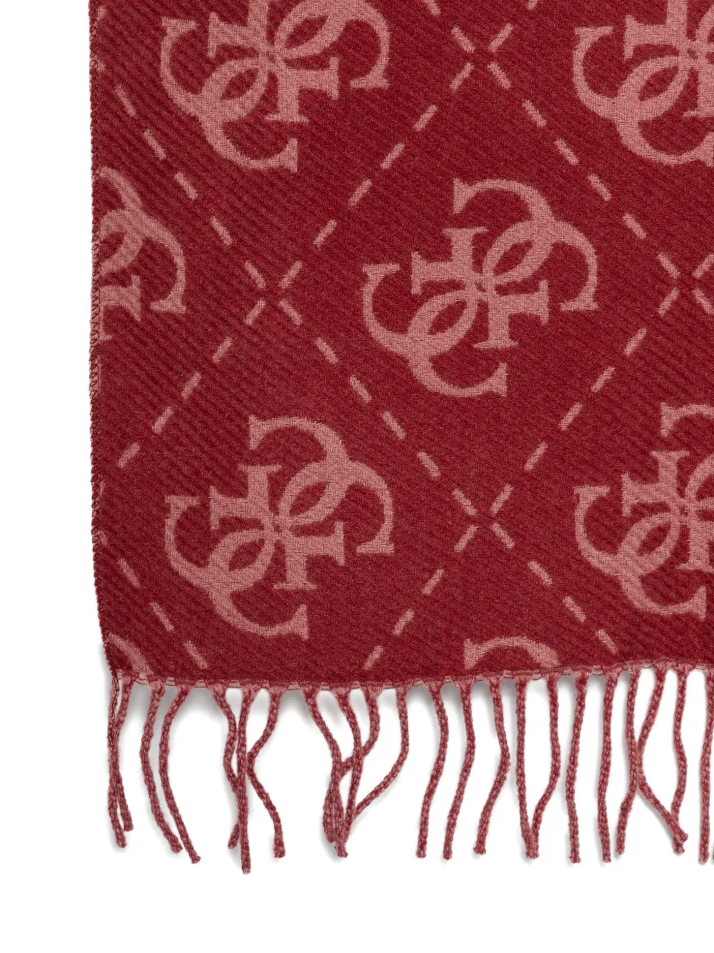 GUESS USA Sjaal met franje en logopatroon Rood
