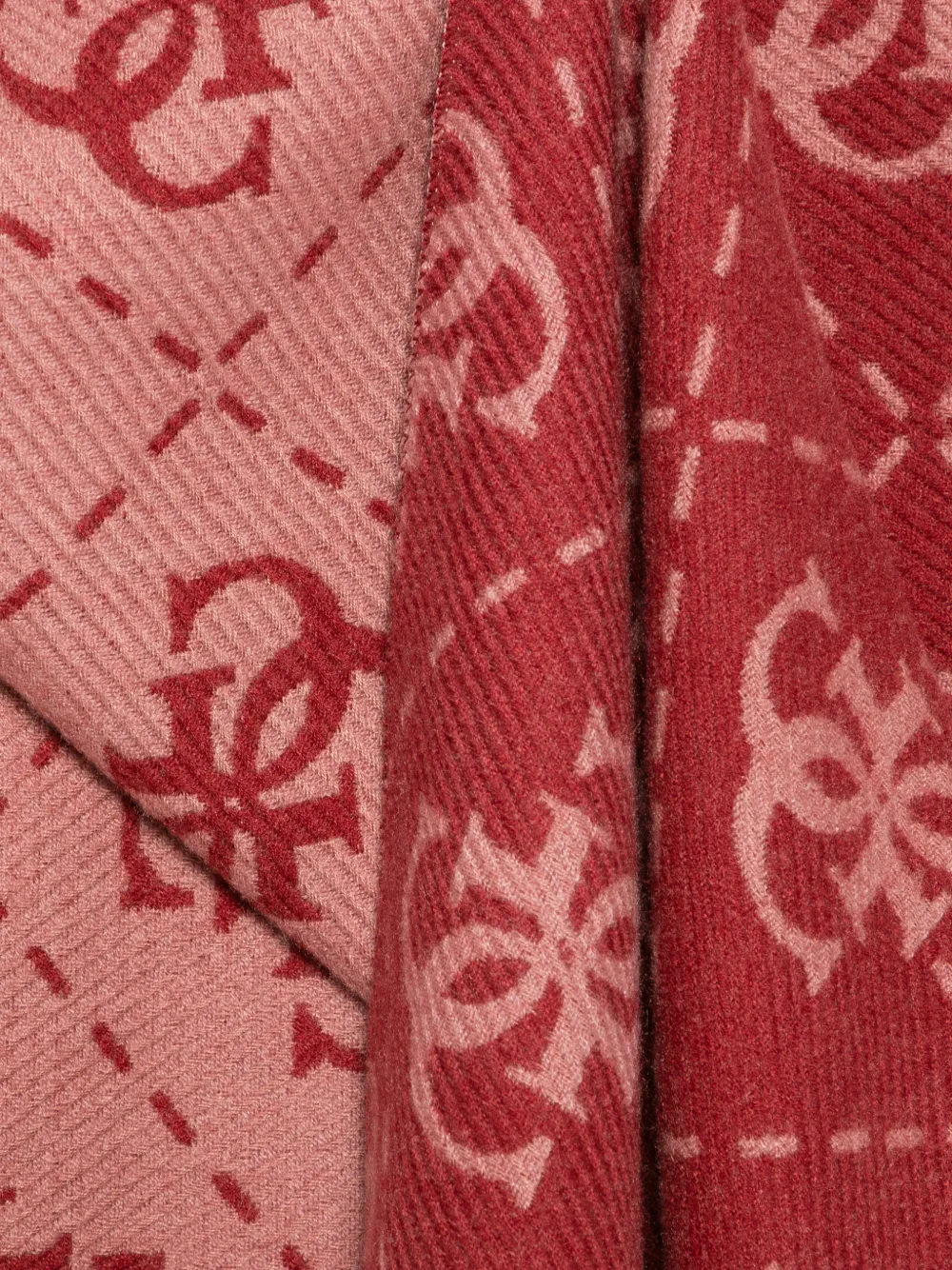 GUESS USA Sjaal met franje en logopatroon Rood