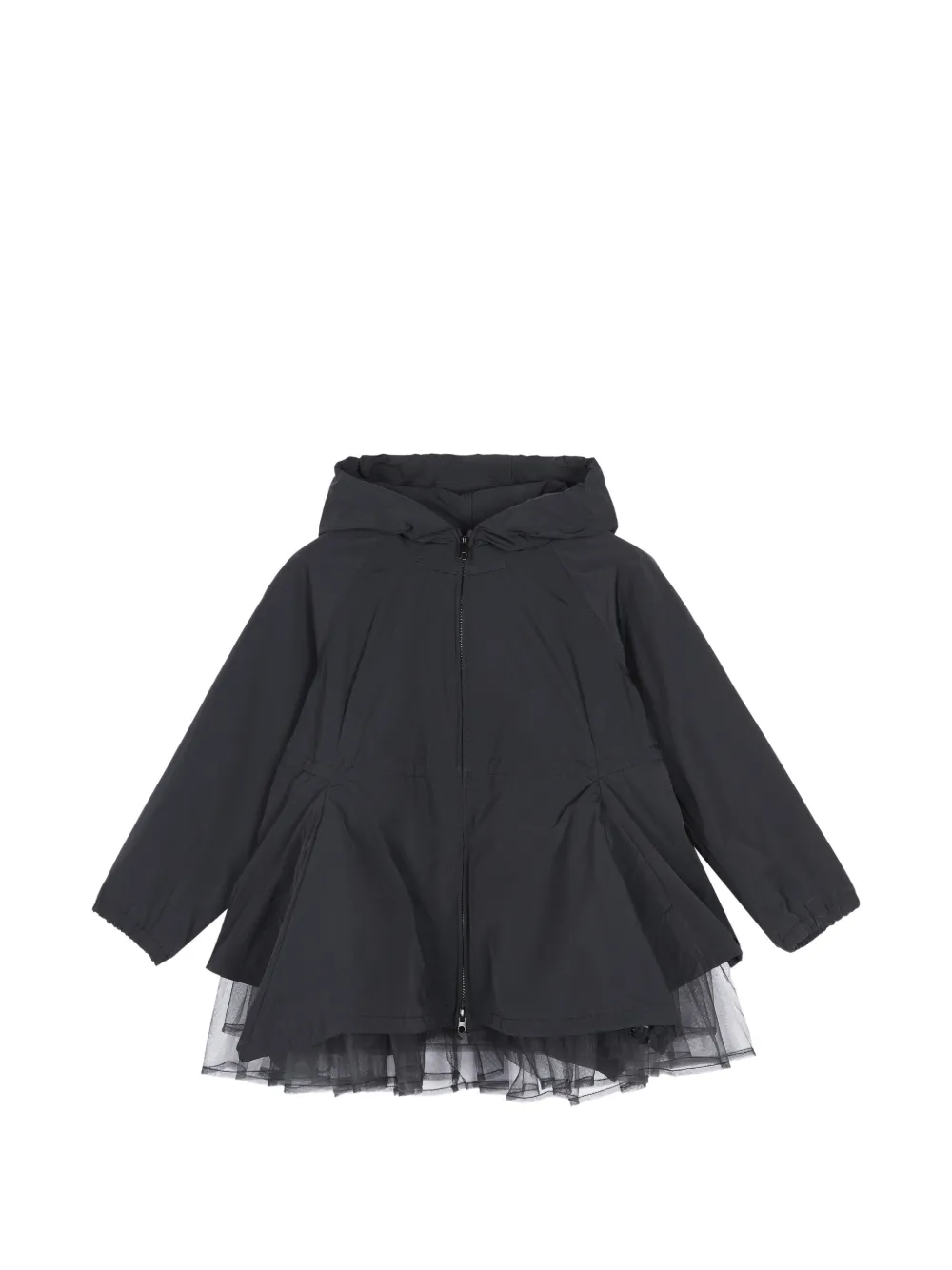 jnby by JNBY tulle-trim hooded jacket - Nero