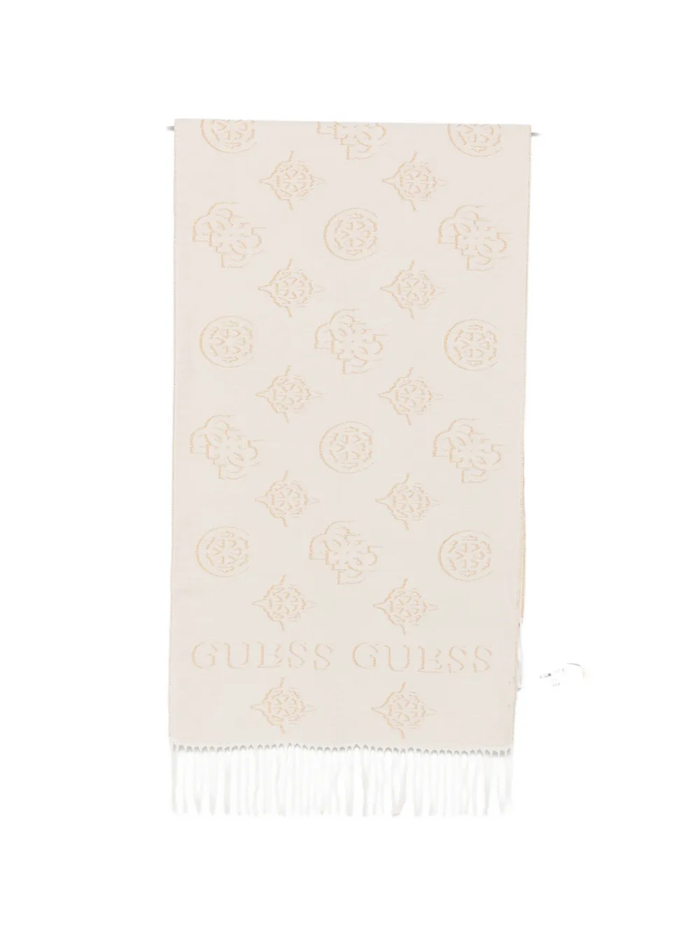 GUESS USA logo-jacquard fringed scarf - Toni neutri