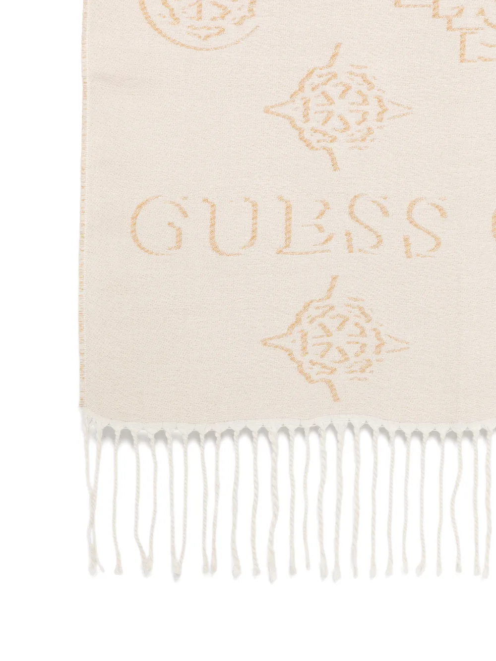GUESS USA Sjaal met logo-jacquard en franje Beige