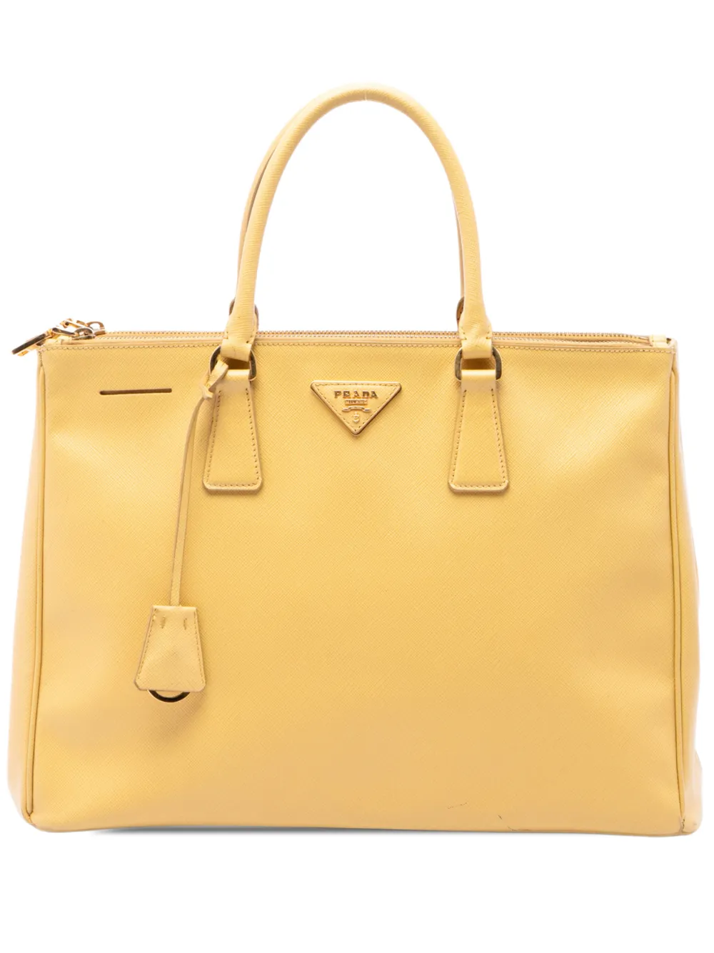 Prada Pre-Owned 2010-2026 Medium Saffiano Lux Galleria Double Zip satchel - Giallo