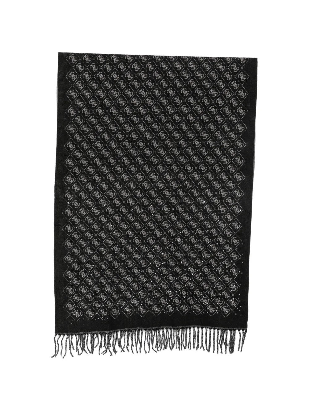 GUESS USA monogram-print rhinestone-embellished scarf - Schwarz