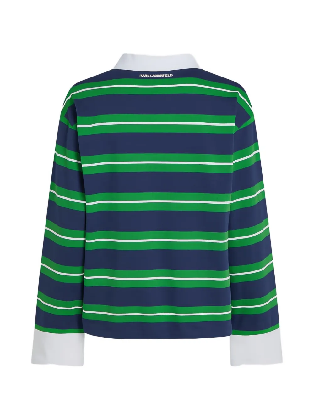 Karl Lagerfeld Ikon rugby-stripe long-sleeve top Blauw
