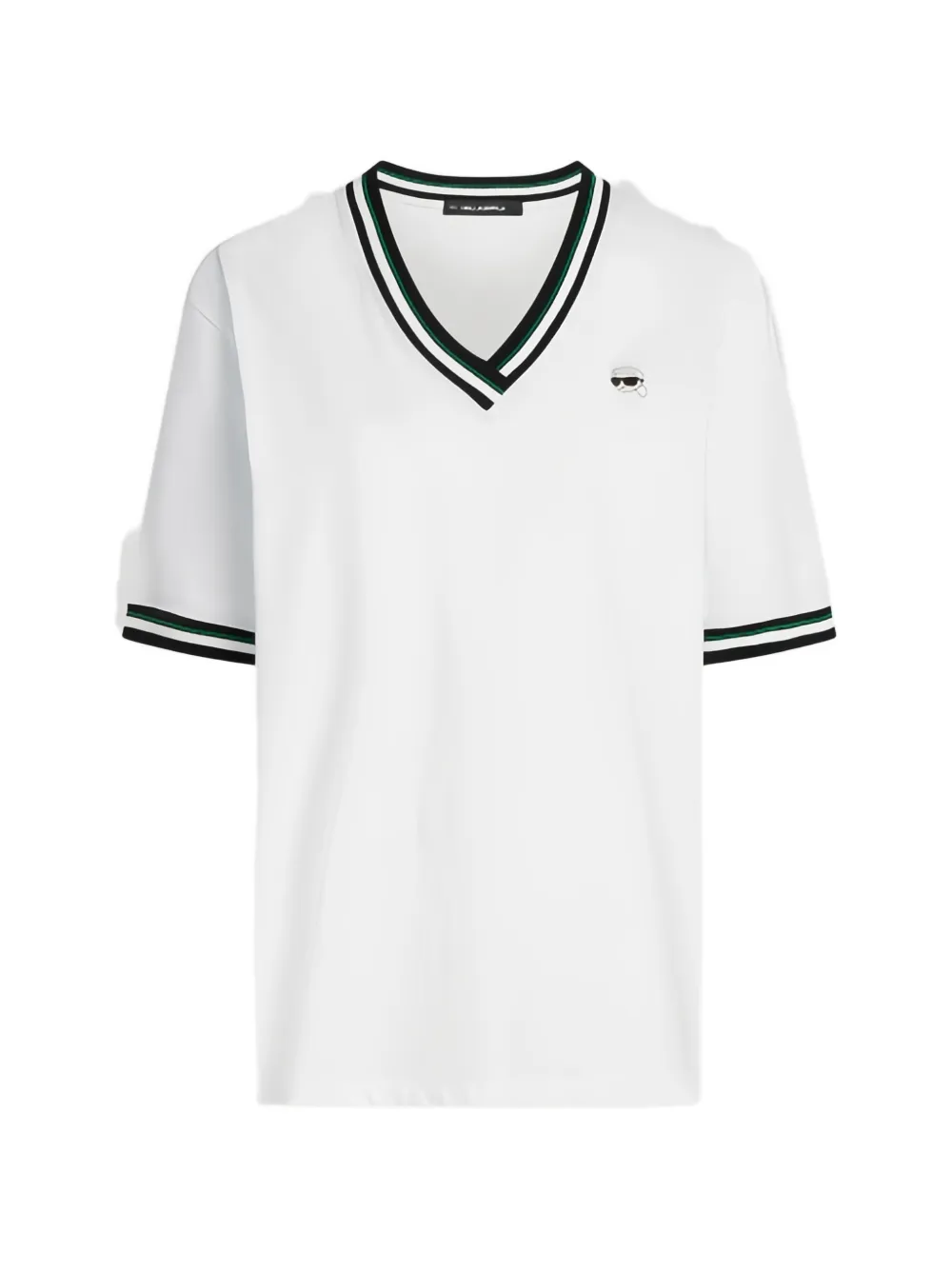 Karl Lagerfeld Ikon rib-detail T-shirt - Bianco