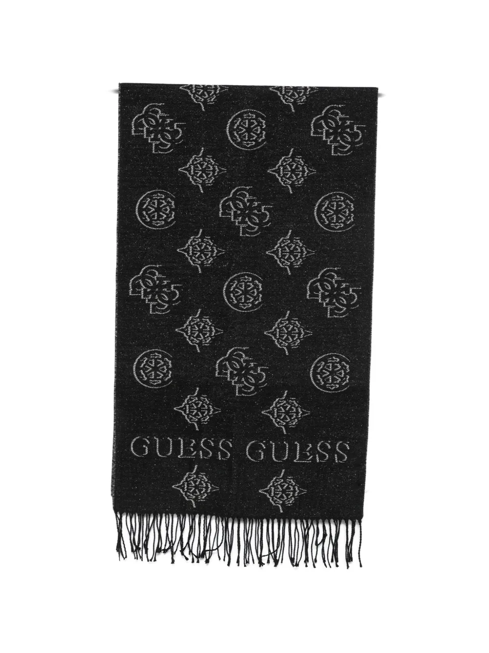 GUESS USA logo-print fringed scarf - Nero
