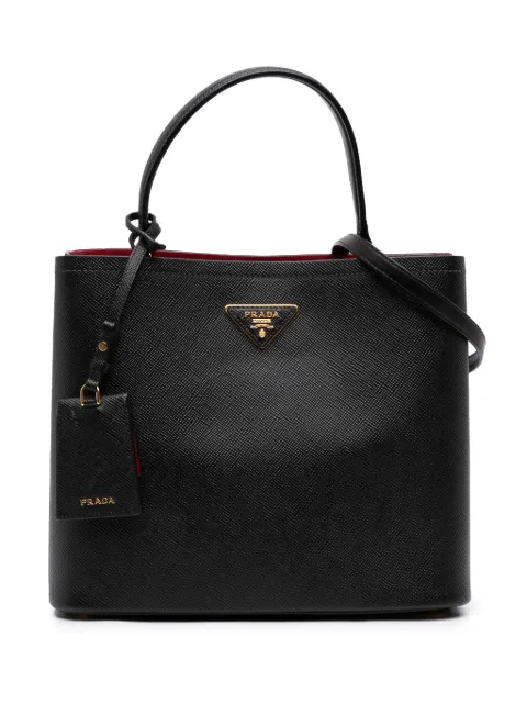 Prada Pre-Owned bolsa satchel Panier grande de piel de Saffiano 2010-2026