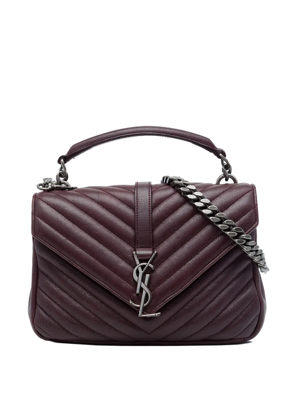 Saint Laurent Pre-Owned sac à main monogrammé College médium en peau d'agneau (2015) - Rouge Saint Laurent Pre-Owned sac à main monogrammé College médium en peau d'agneau (2015) - Rouge