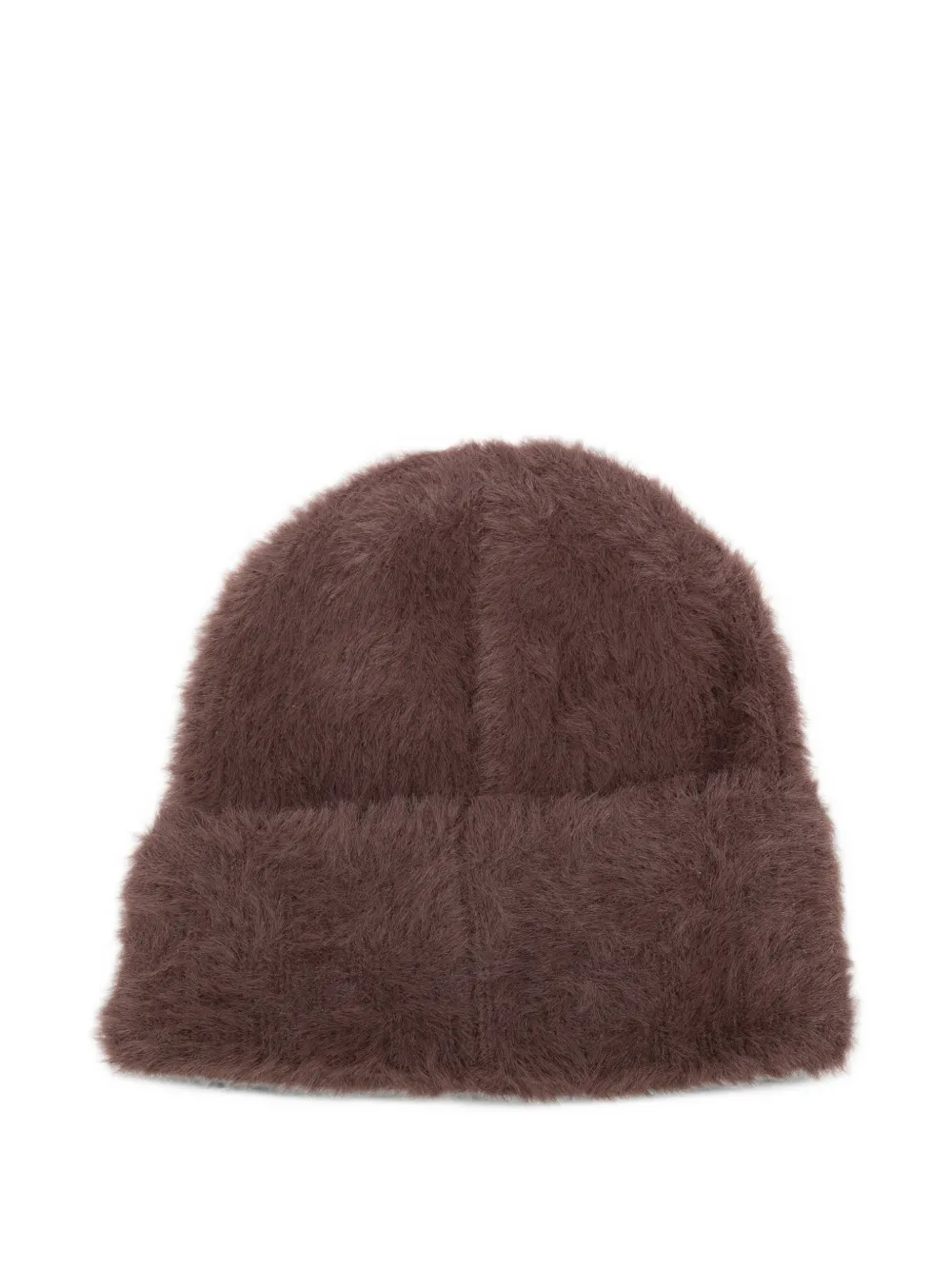 GUESS USA Pluizige muts met logo-plakkaat Bruin