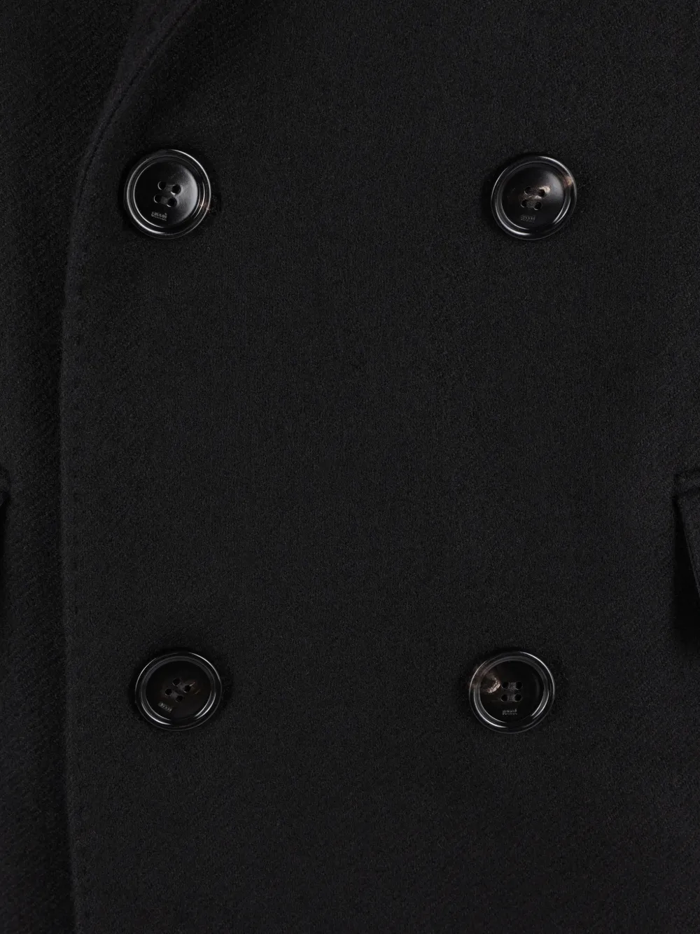 AMI Paris double-breasted virgin-wool coat Zwart
