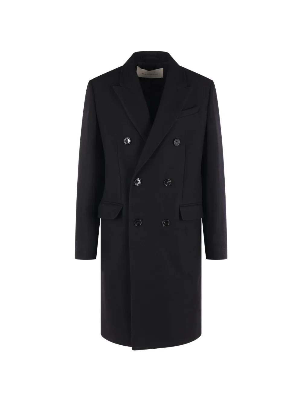 AMI Paris double-breasted virgin-wool coat - Schwarz