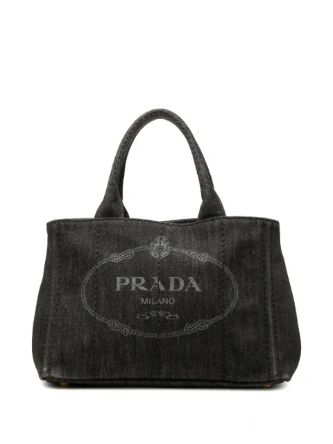Prada Pre-Owned 2013-2026 Small Denim Canapa Logo Tote satchel