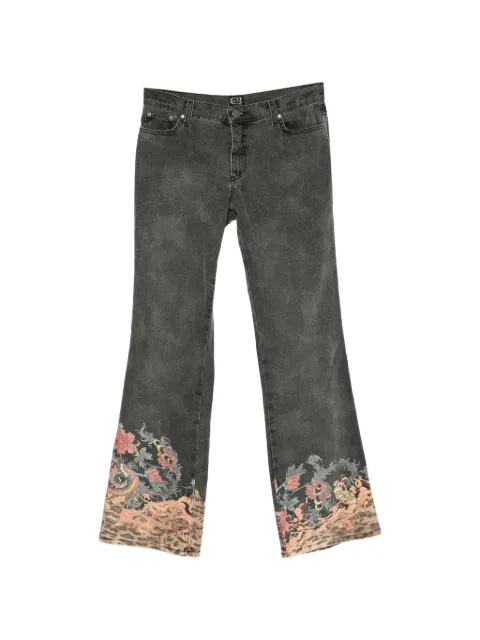 Roberto Cavalli Vintage 2000s floral-print jeans