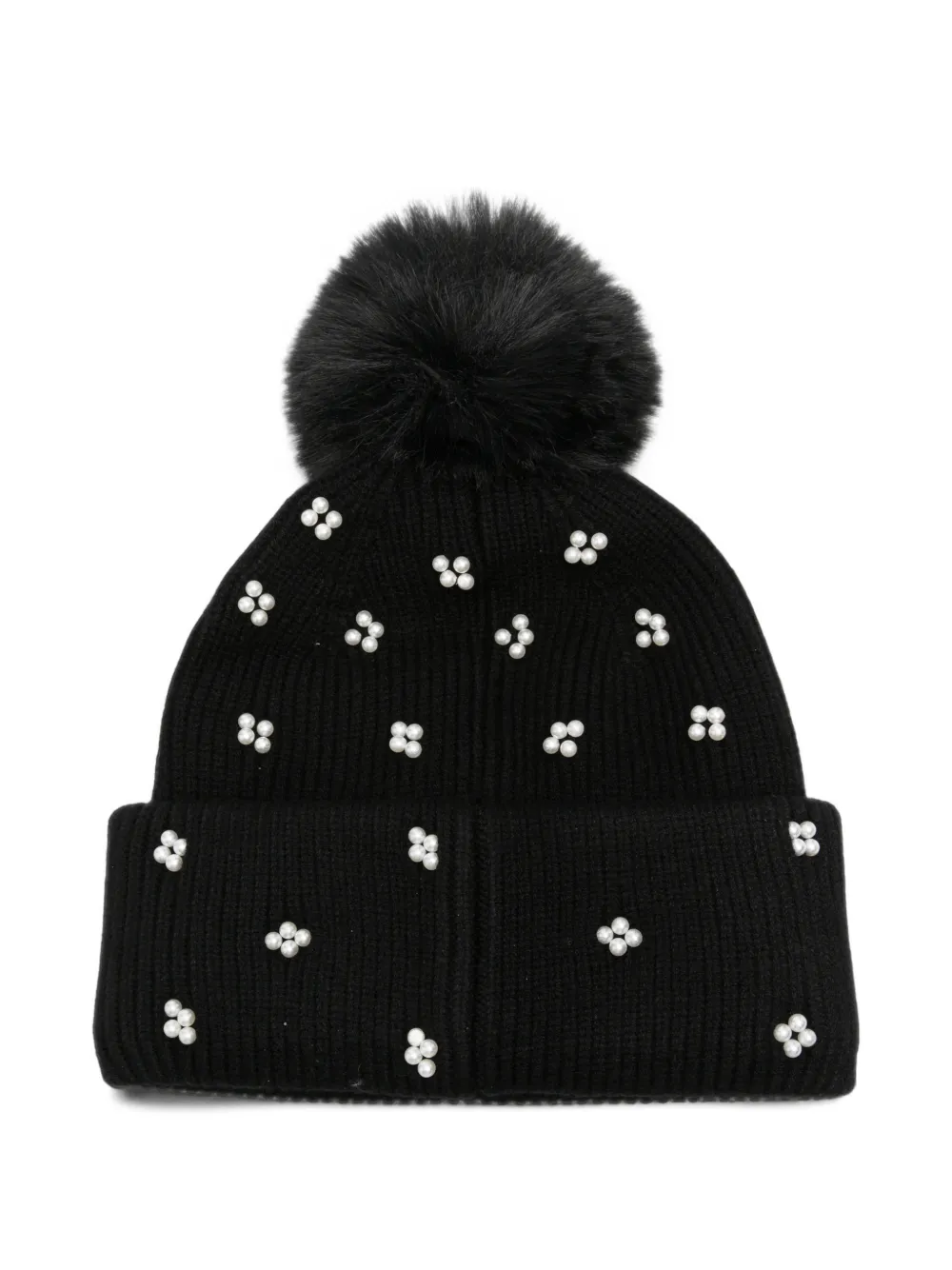 GUESS USA Muts met imitatieparel en pompon Zwart